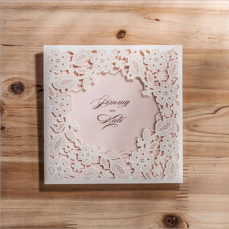 high quality square invitation card white 1515cm for