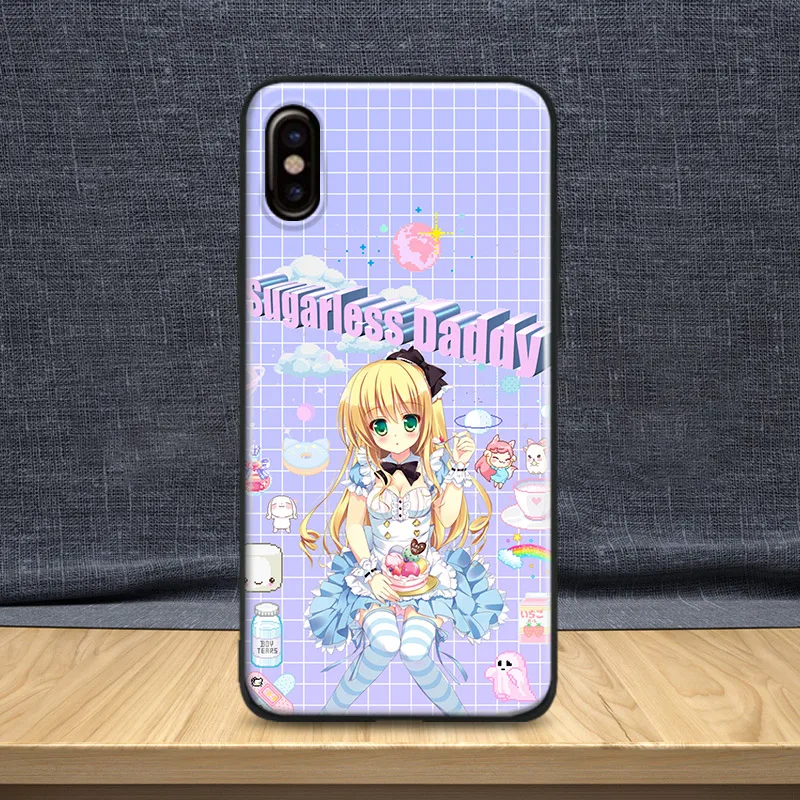 

Kawaii Pastel anime cute japanese girls Soft Silicone Phone Case For Apple iPhone 5 5s Se 6 6s 7 8 Plus X XR XS MAX