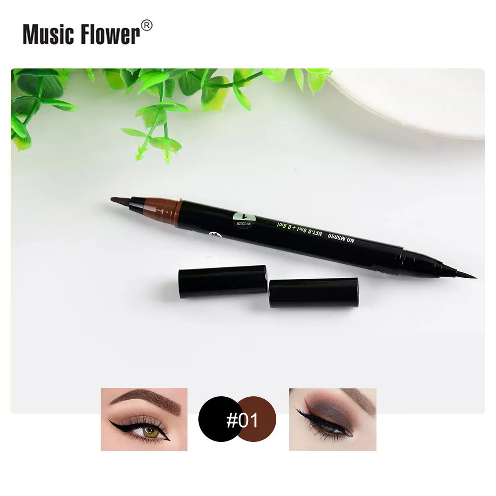 Music Flower двухцветный высекательный пресс машины для жидкая подводка в ручке супер черная Водостойкая Подводка-гель для глаз профессии Для женщин глаз карандаш для макияжа