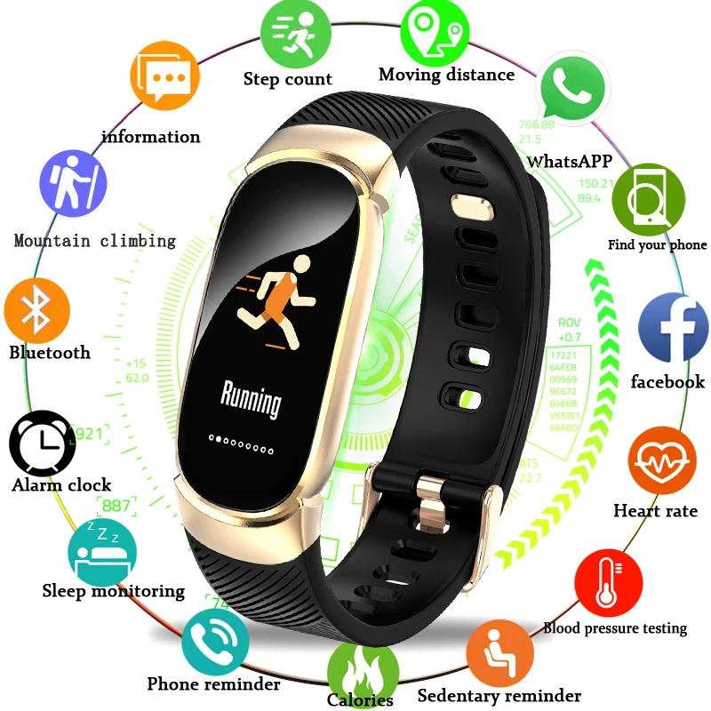 

BANGWEI Fitness tracker Men Healthy Watch Women heart rate monitor sport mode Pedometer Waterproof clock relogio inteligente+BOX