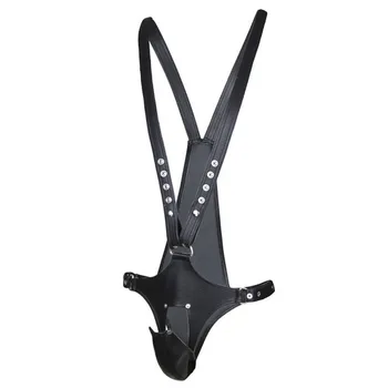 

Male Fetish Leather Penis Bdsm Bondage Harness Erotic Toy Garter Panty Chastity Belt Scrotum Stretcher Harness Sex Toys For Men