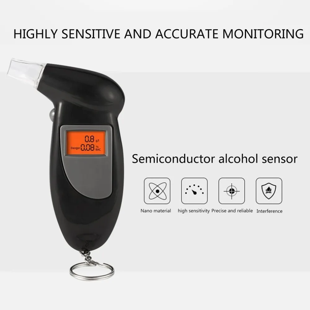 NEW Backlight Digital Alcohol Tester Digital Alcohol Breath Tester Breathalyzer Analyzer LCD Detector Backlight Light