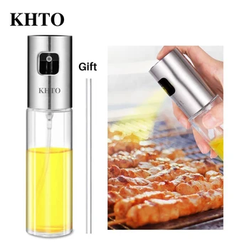 

KHTO Olive Oil Sprayer Stainless Steel Oil Spice Tools Leak-proof BBQ Cookware Kitchen Tool