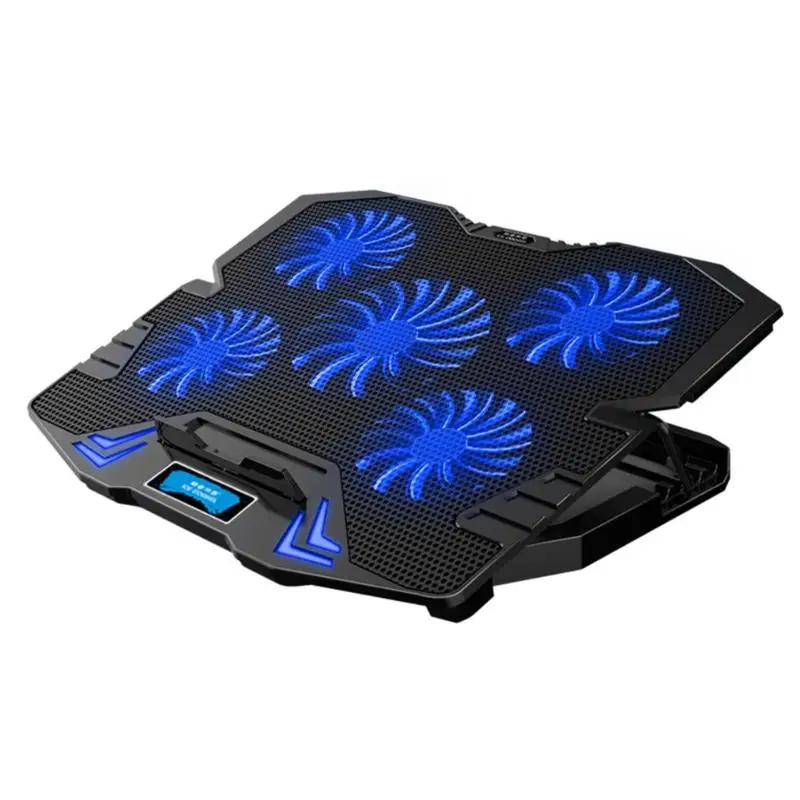 

ICE COOREL K5 5 Fan 2 USB Adjustable Laptop Cooler Notebook Computer Lighting Cooling Pad Base Stand Cooler Base Silent Fans