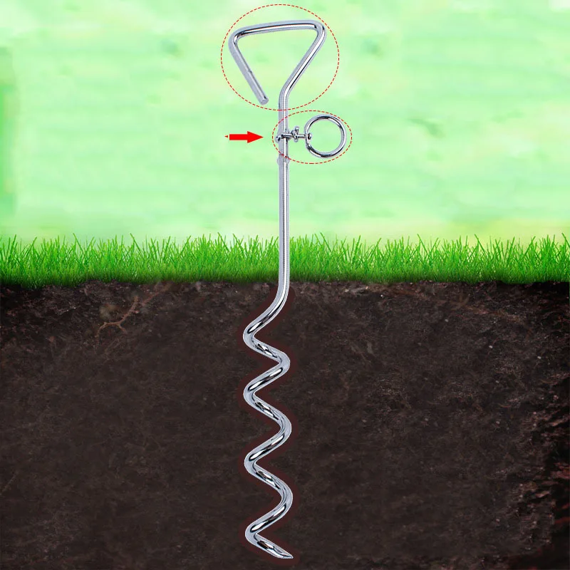 16 Inch Heavy Duty Cork Screw Dog Tie Out Stake Steel Metal Spiral