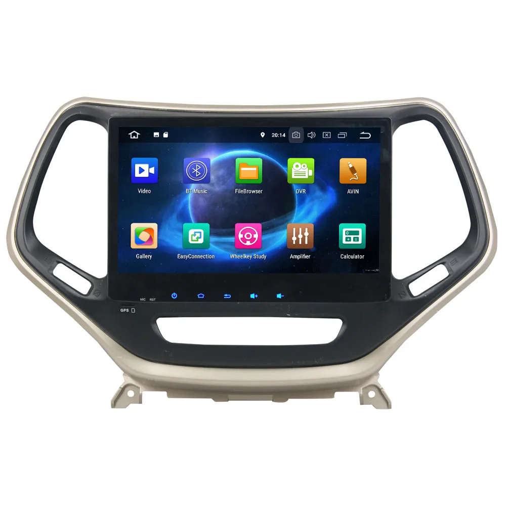 Discount KLYDE 10.1" IPS 4G Android 8.0 7.1 Octa Core 4GB RAM 32GB ROM Car DVD Player Radio GPS Glonass Navi For Jeep Cherokee 2014-2017 1