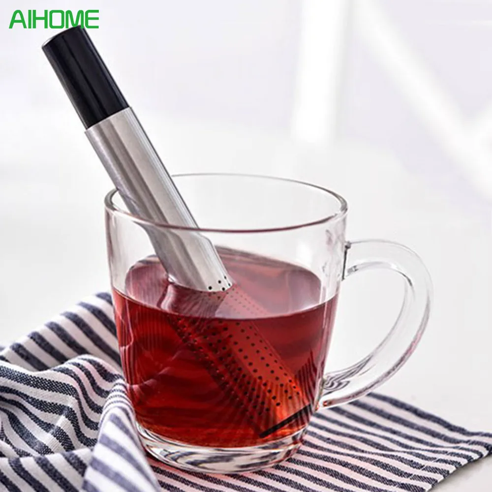 

1pcs Tea Strainer Stick Stainless Steel Pipe Design Mesh Tea Filter Coffee Teapot Tools Portable Tea Infuser