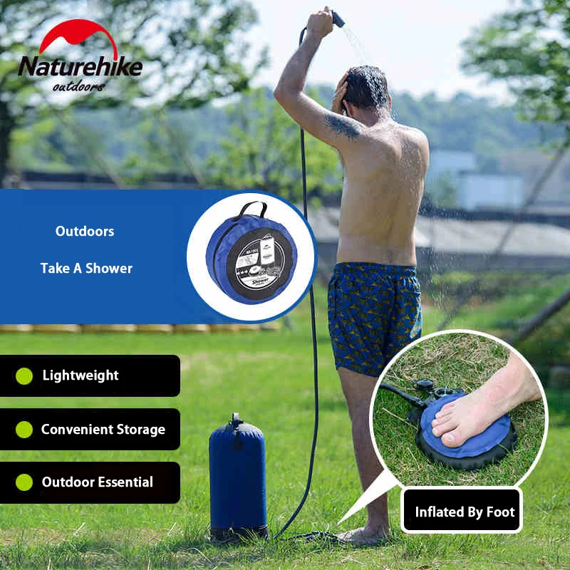 Naturehike 11L Outdoor Portable Shower Bag PVC Camping Shower Water Bag