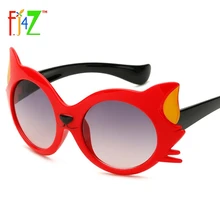Детские солнцезащитные очки, модная Милая голова кота из мультфильма, детские пластиковые линзы в оправе с покрытием, тени для глаз для маленьких девочек