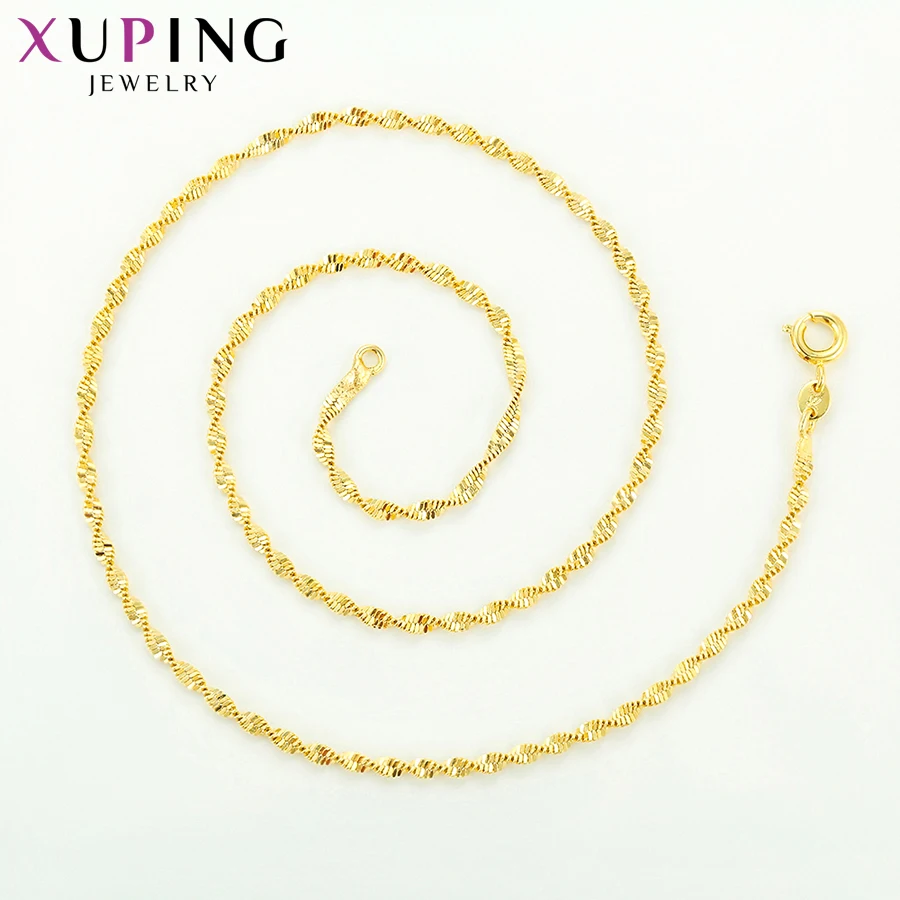 Xuping Элегантное Изысканное ожерелье из чистого золота с покрытием длинное ожерелье Женская цепочка ювелирное изделие подарок S74, 1-44224