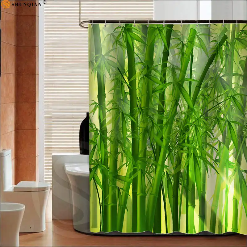Billig Beste Bambus Dusche Vorhang Spa Decor Mehltau Resistent Bad Zen Garten Thema Decor Ansicht für Bad Vorhang großen 180X200cm