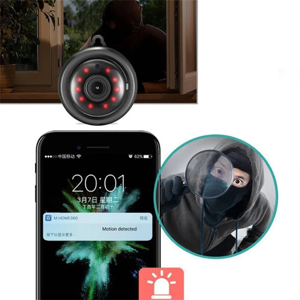 Mini WIFIIP Camera Wireless WiFi HD 720P Hidden Home Security Camera IR Night Vision Mini Camera 40AP22 (3)