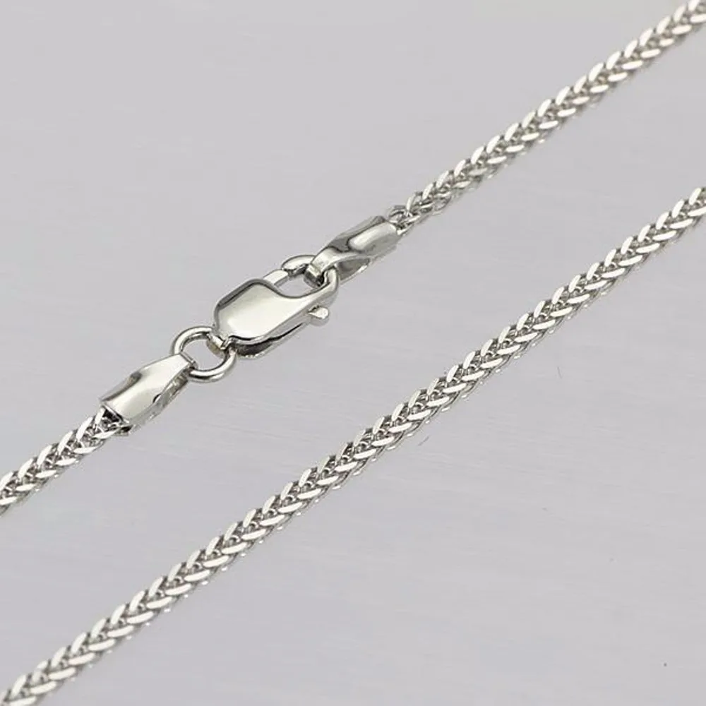New Pure White Gold Women 1.2mm W Wheat Chain Necklacein Chain Necklaces from Jewelry