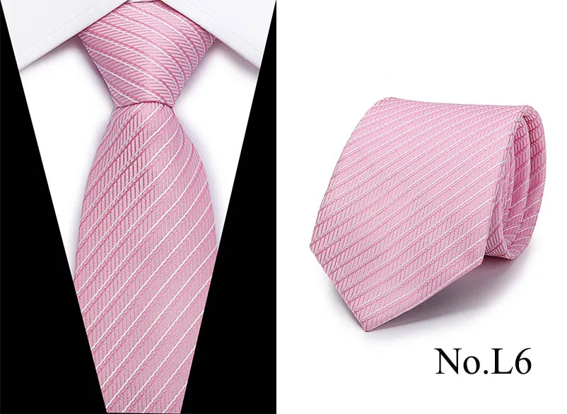 49 цветов Классический 7,5 см галстук для мужчин шелковый галстук роскошные полосатые тонкие галстуки для мужчин костюм галстук для свадебной вечеринки - Цвет: L6