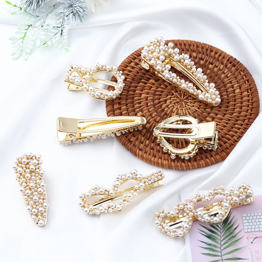 

1pc Fashion Women Girl Pearl Flower Barrette Hair Clip Clamp Hairpin Bobby Hair Accessories Women Barrettes