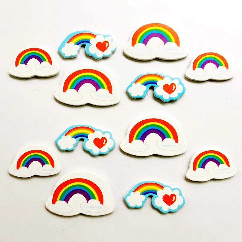 

24pcs Multicolor Rainbow Cloud Double Sided Color Pattern Sponge Paper Kids Birthday Party Wedding Cupcake Topper Decoration