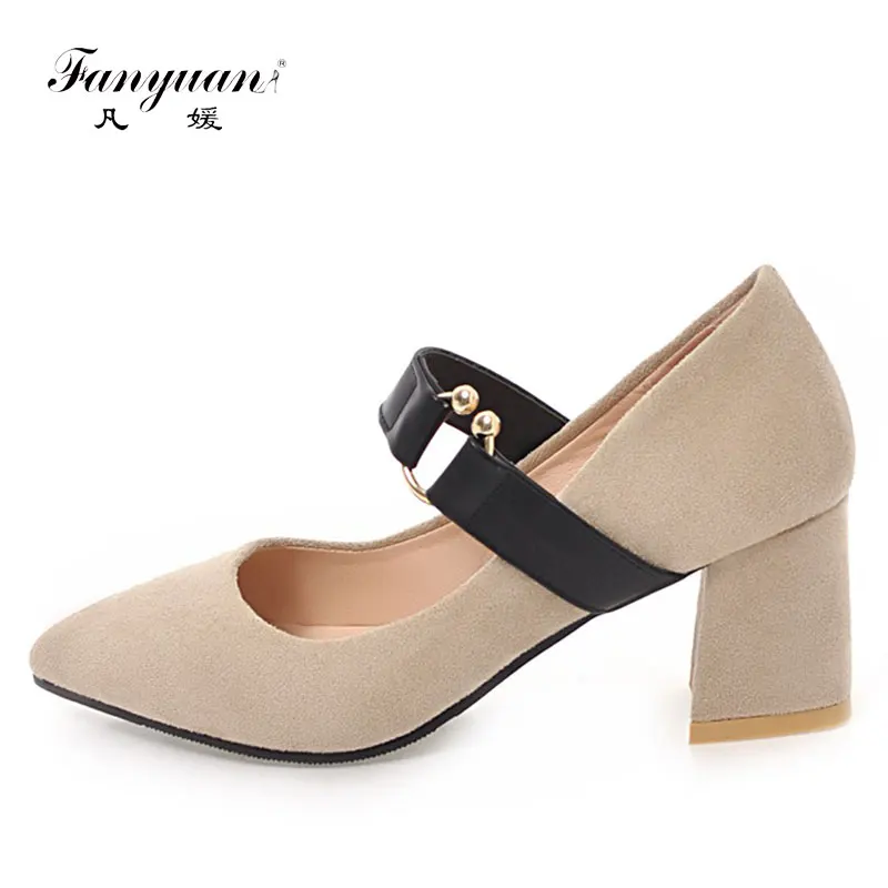 

Fanyuan Women Shoes 2018 Yellow Black Beige Microfiber Ladies heel shoes Pointed toe party wear shoes Novelty Girl's sexy heels