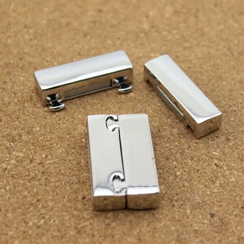 

10 pcs/lot Inner Size 3mm*28mm Rhodium Fittings Flat Leather Cord Magnetic Clasps Jewelry Findings DIY Material F1553