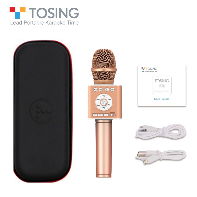 Беспроводной bluetooth-микрофон для караоке TOSING Q12 с FM и KTV, режим Chorus, сопряжение с USB шумоподавлением, аккомпанемент