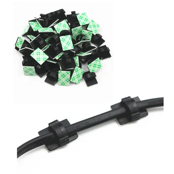 

20Pcs Car Wire Tie Clip Fixer Organizer Black and white color Clamp Cord Cable Line Holder Self Adhesive