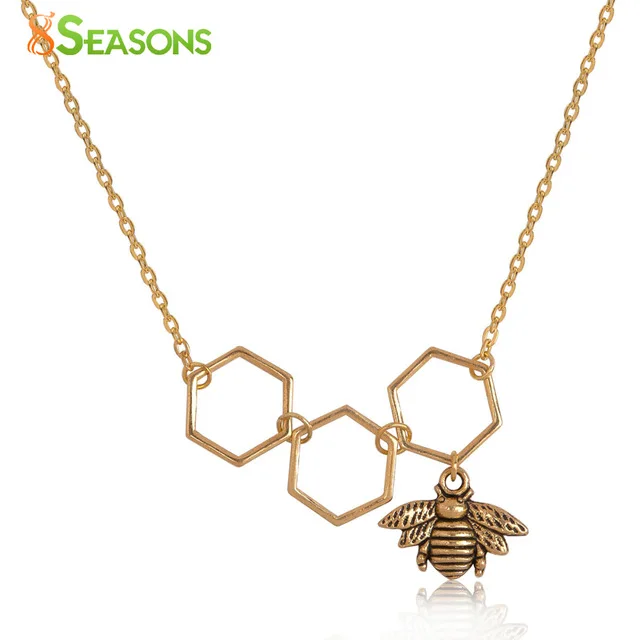 8SEASONS-Fashion-Jewelry-Necklace-Dull-Gold-Color-Honeycomb-Bee-Pendants-Hollow-For-Women-Nice-Gift-48cm.jpg_640x640