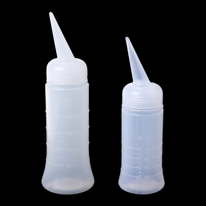 120ml/260ml Salon Applicator Measuring Plastic Bottle Hair Styling