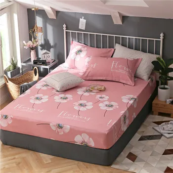 

160X200cm/180X200cm 100%Cotton colorful printed rubber fitted sheet ultra soft bed sheet twin full queen size bed sheets set