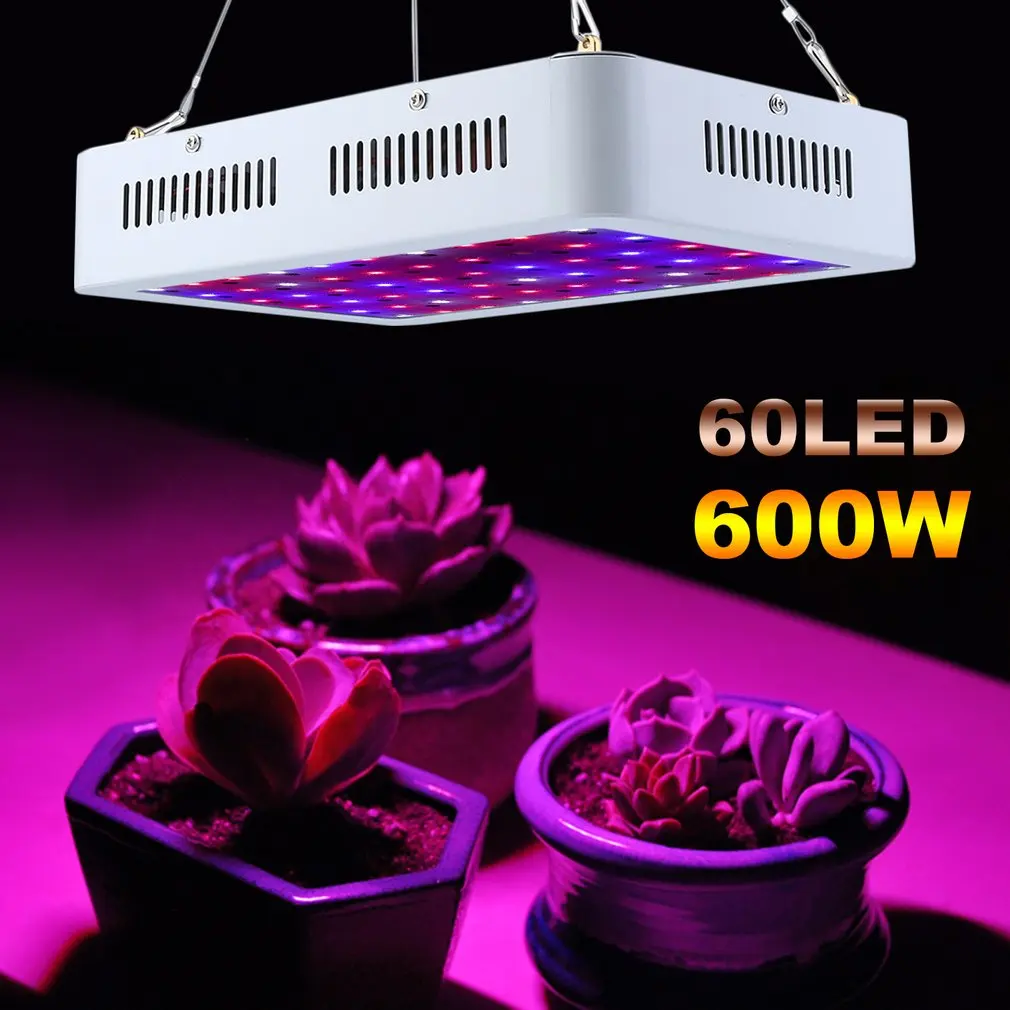 

600W Double Chip LED Plant Grow Light Portable Full Spectrum Fluorescent Lamp 85-265V Promoting Grow Bloom Light EU Plug