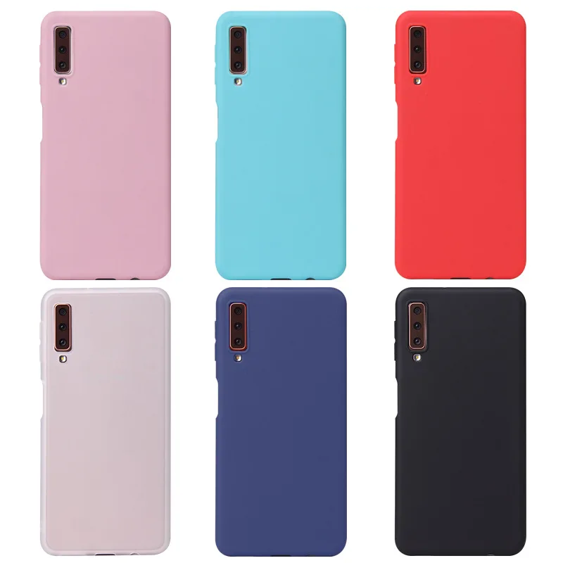 ТПУ силиконовый чехол для Smasung Galaxy A7 A750 Coque для samsung A7 SM-A750F A750 конфетный цвет, матовый простой чехол