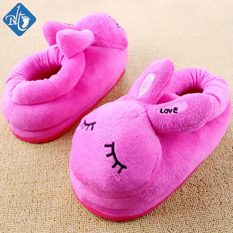 Winter Cartoon Animal Dog Plush Home Shoes House Slippers