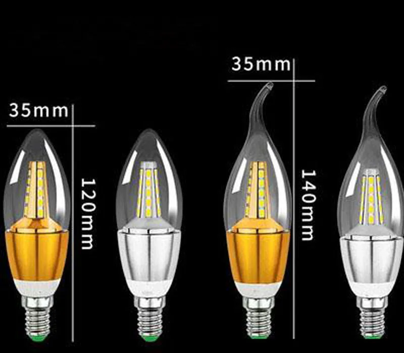 Светодиодный светильник-свеча E12 E14 E27 5 Вт AC85-265V 2825SMD светодиодный светильник лампа для люстры подвесной настенный светильник Теплый Холодный светильник