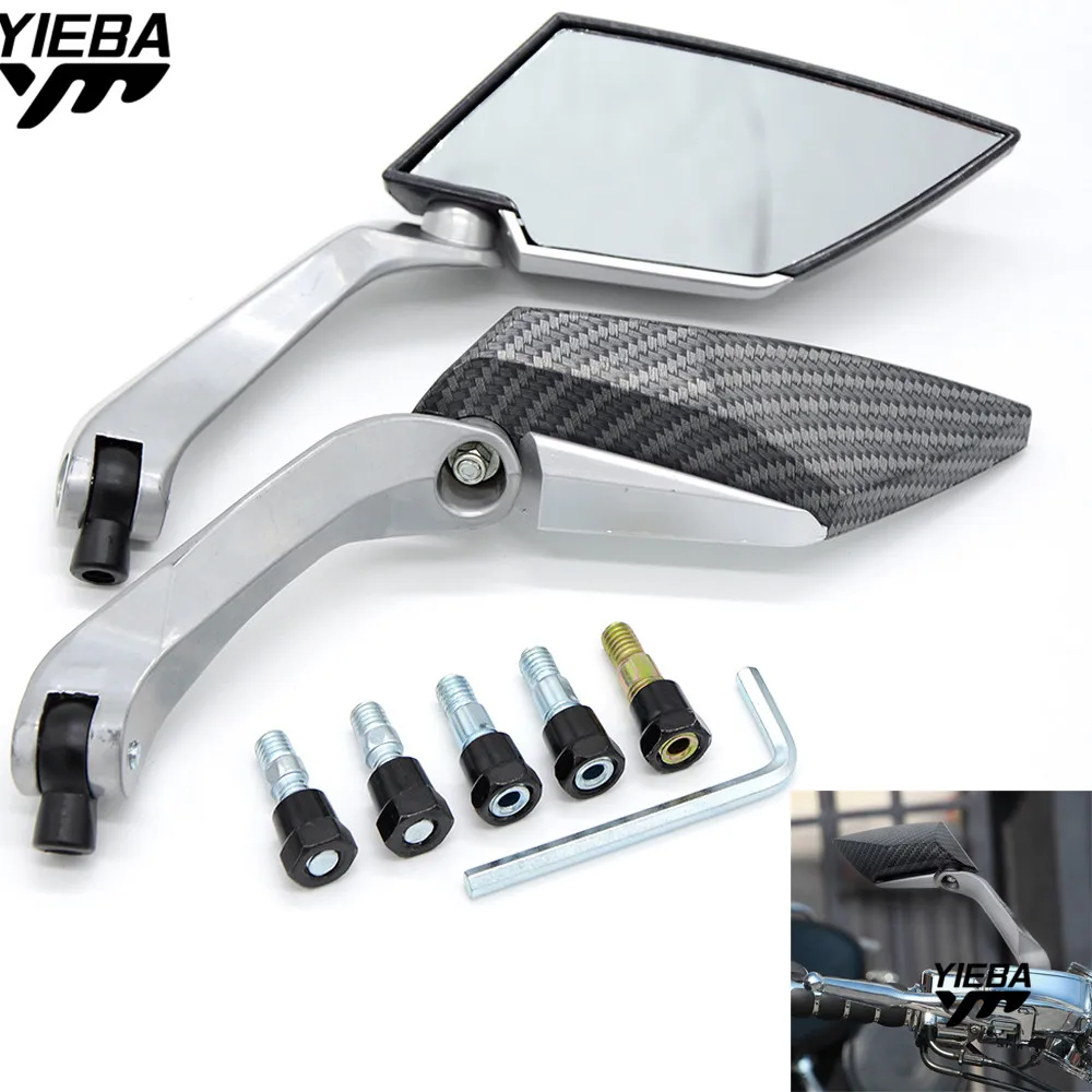 Motorcycle Rear View Side Mirror ATV Off road dirt bike carbon fibr FOR KAWASAKI 500 KX 450