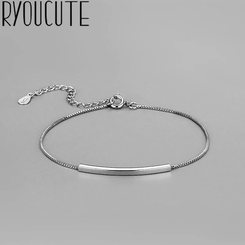 

2019 Bijoux New Designer 925 Sterling Silver Line Geometric Bracelets For Women Fashion Girls S925 Chain Bracelet Wholesale