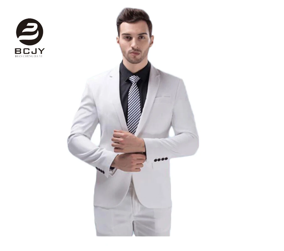 Cheap Hot Selling 2 Pieces White Men Suits Peak Lapel Wedding Suits Wedding Party Suits (Jacket+Pants+Tie) Groomsmen Suit Cheap Hot Selling 2 Pieces White Men Suits Peak Lapel Wedding Suits Wedding Party Suits (Jacket+Pants+Tie) Groomsmen Suit