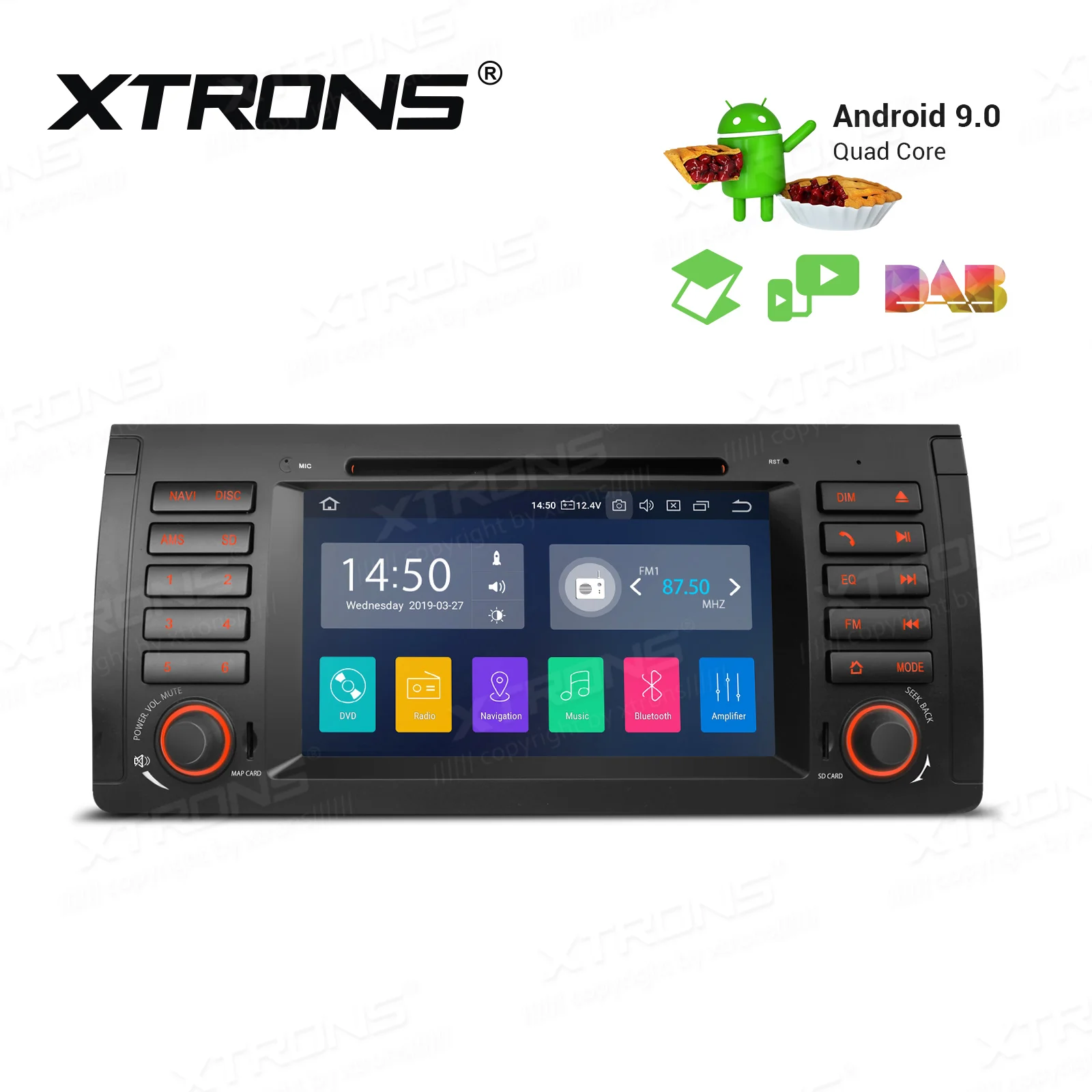 Top 7" Quad-Core CPU Android 9.0 OS Car DVD Multimedia Navigation GPS Radio for BMW X5 E53 1999 2000 2001 2002 2003 2004 2005 2006 3
