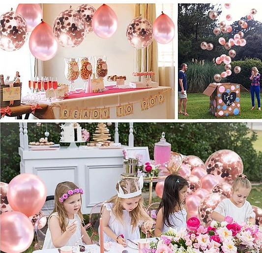 10 шт. микс розовое золото конфетти латексные воздушные шары розовый 12 дюймов вечерние воздушные шары детская игрушка в ванную свадебный душ Свадебные украшения