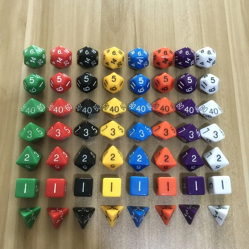7Pcs/Lot Dice Set RPG Multi-sided D4 D6 D8 D10 D12 D20