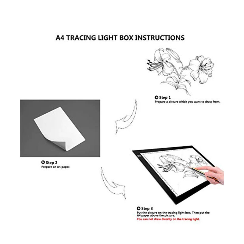 Lbq-portátil Quadro de rastreamento Stencil Placa Luz Caixa De Luz Copiar  espelho desenho placa de reflexão pintura arte fácil de desenhar ferramenta  de esboço