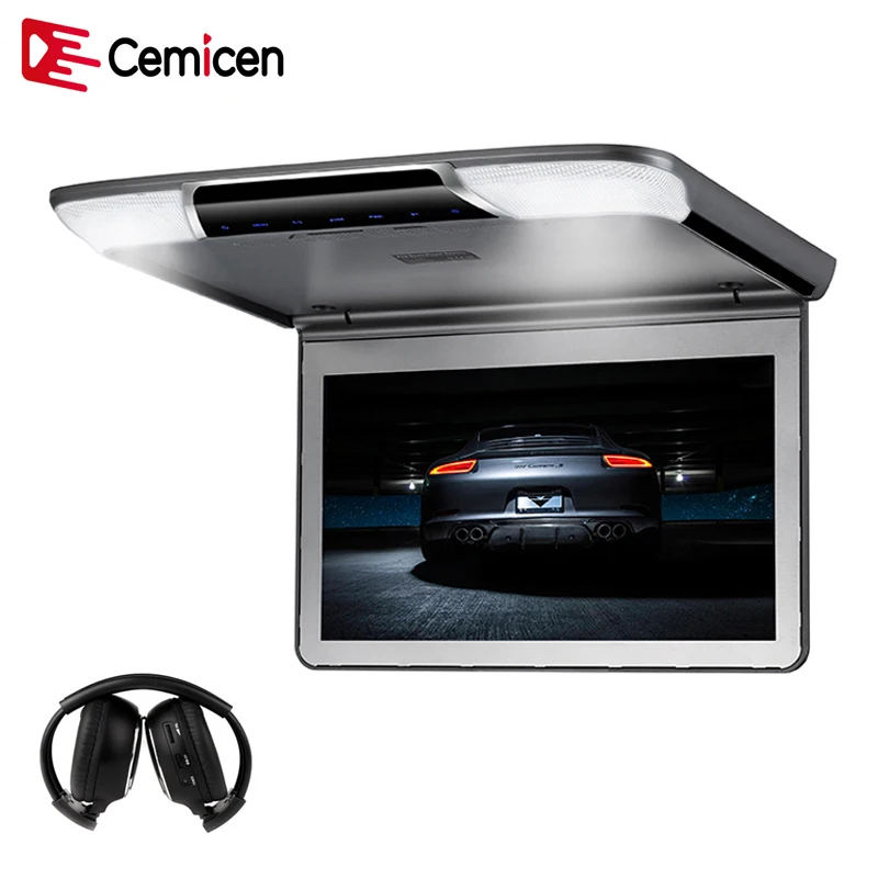 

Cemicen 11.6 Inch Car Flip Down Roof Mount Ceiling Monitor with HDMI USB SD IR FM Transmitter Full 1920*1080 Screen MP5 Player