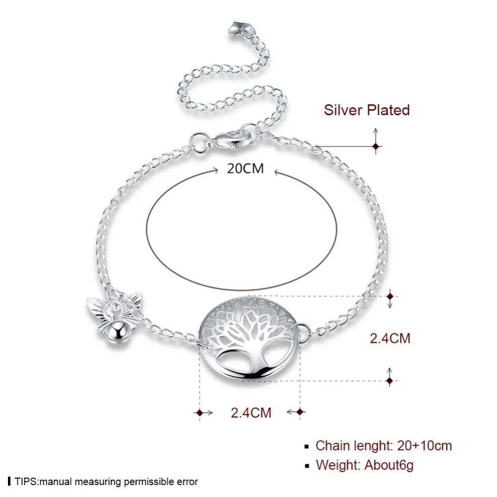 

Barefoot beach gift new fashion tree life hollow chain ankle silver ankle bracelet legs decorated for women