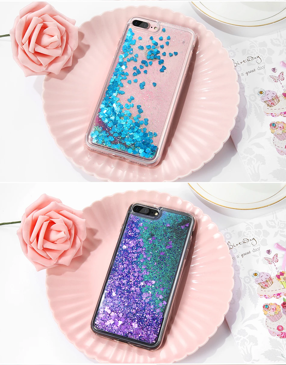 DOEES Bling Liquid Quicksand Phone Case For iPhone 7 7 Plus Shiny Sequin Soft Silicone Case Cover For iPhone 5 5S SE 6 6s Plus (7)