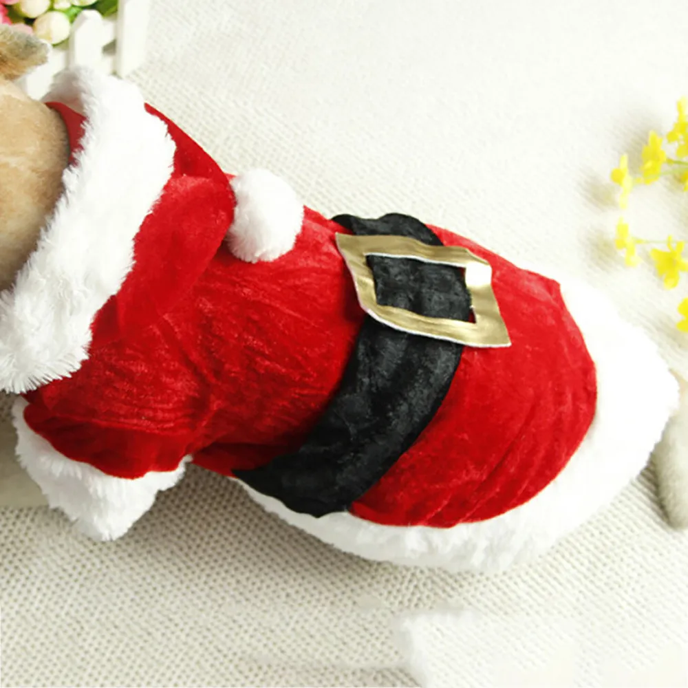 JCXAGR Рождественская домашняя собака одежда пальто Санта костюмы для собак Хлопок смесь одежда для домашних животных Одежда для маленьких собак Французский бульдог# A