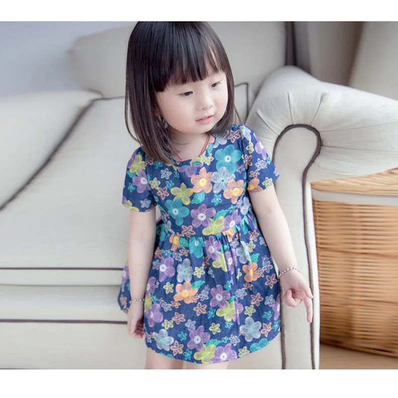 

Free shipping Summer short-sleeve dress girl Clothing Girls dress