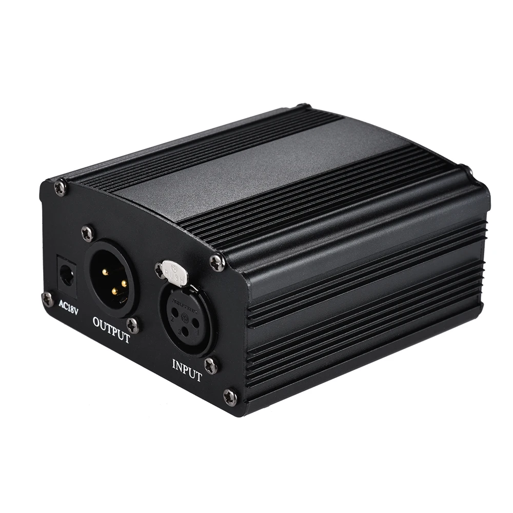 ammoon 1 Channel 48V Phantom Power Supply with Adapter & XLR Male to