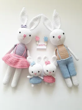

crochet toys amigurumi doll bunny family model number XH0412035