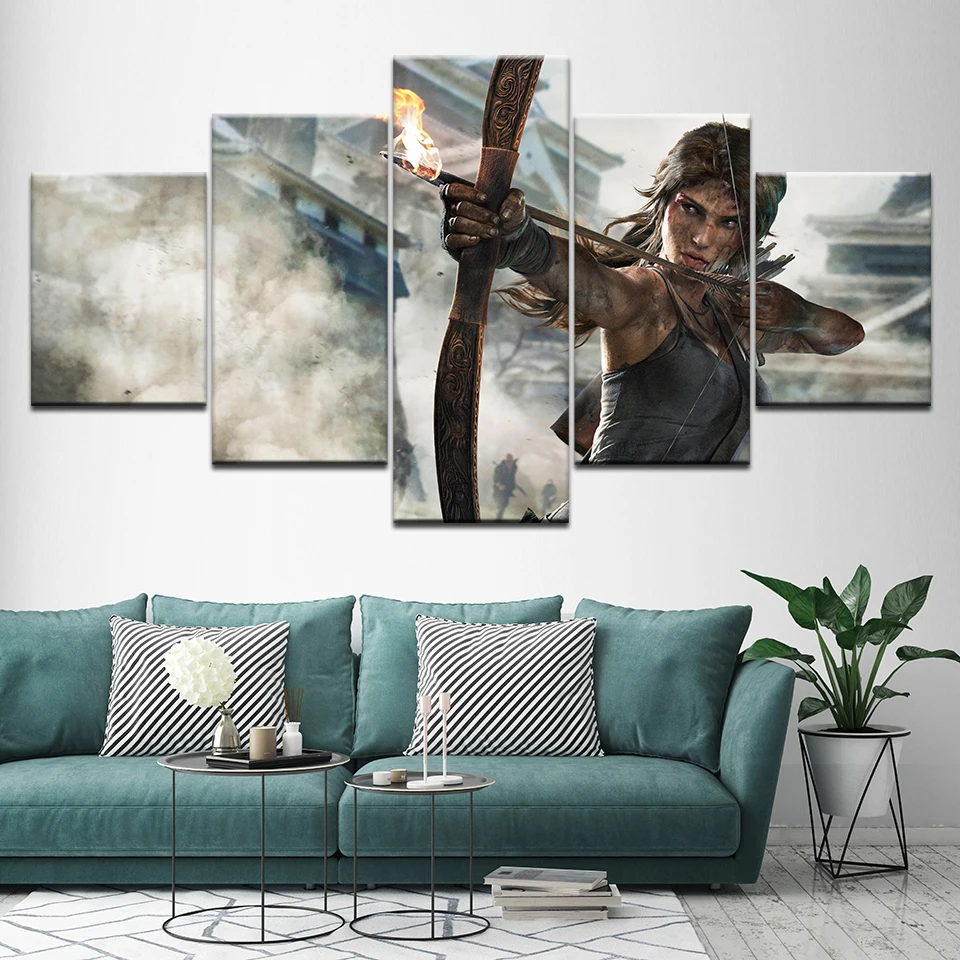 Картина на холсте Dream Shadow of the Tomb Raider game 5 шт. настенная живопись модульные обои