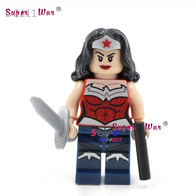 

1PCS model building blocks action superheroes Wonder Woman bricks Marvel DC Comics diy toys for children gift
