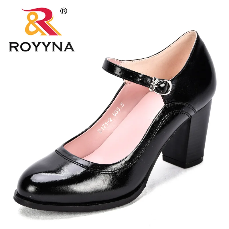 

ROYYNA New Popular Style Women Pumps Buckle Strap Synthetic Female Dress Shoes High Heels Comfortable Lady Office Shoes Light