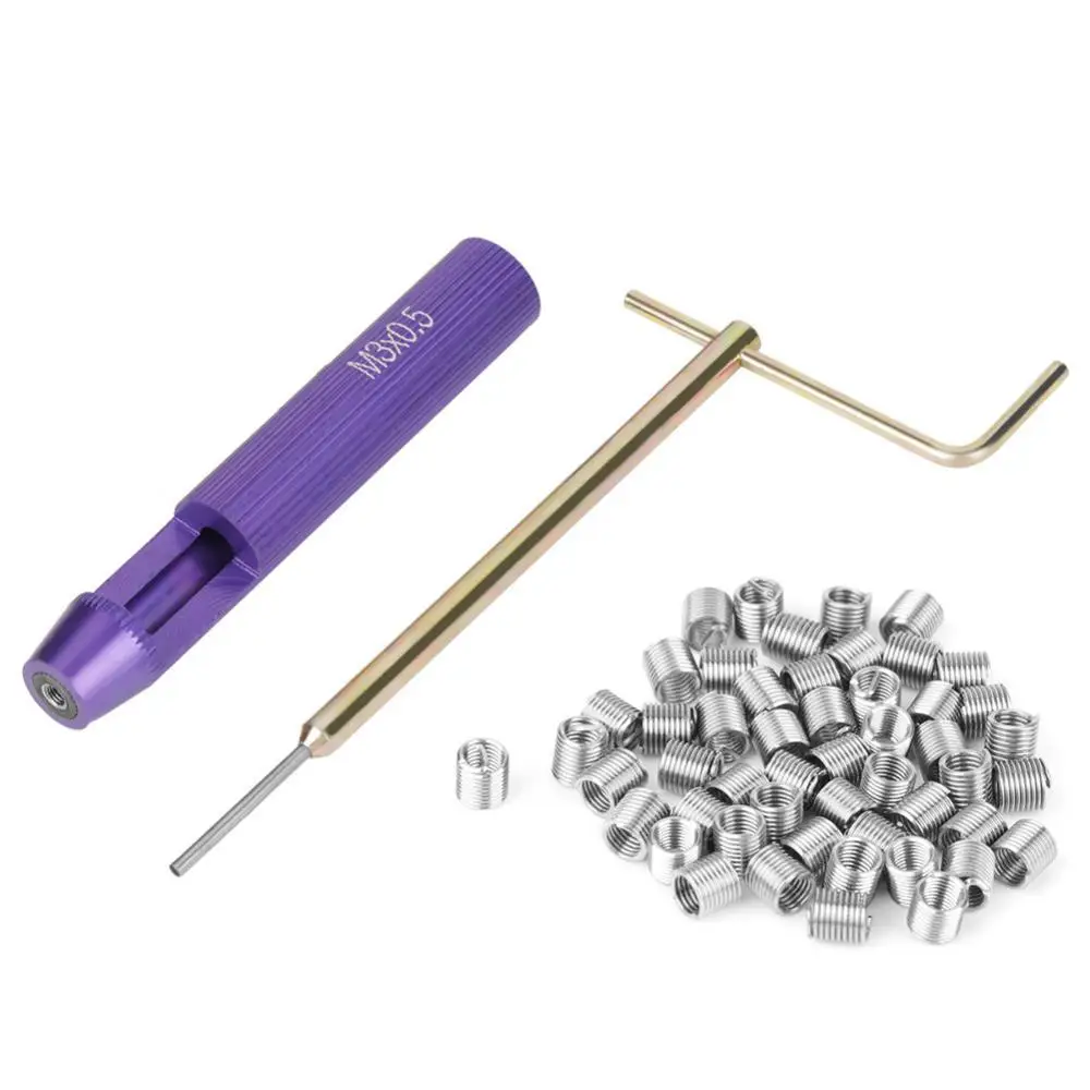 

50pcs Stainless Steel Coiled Wire Insert Thread Repair Insert Helical Screw Threaded Inserts Kit M3 x 2D Fasteners parafuso