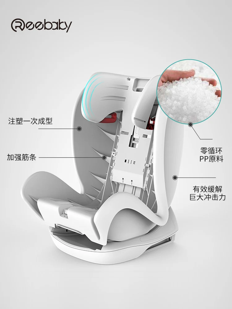 Детское сиденье для безопасности 0-6-12 лет, полностью инжекционное, isofix, жесткий интерфейс автомобиля для ребенка